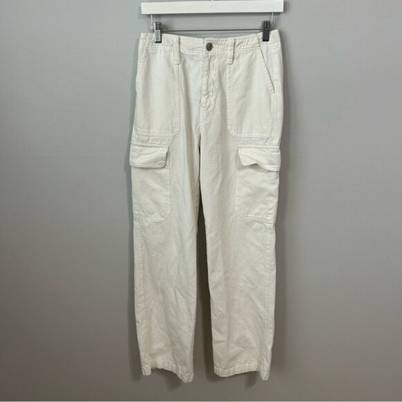 ZARA Pants - Zara White Wide Leg Baggy Cargo Pants Women’s Size 4